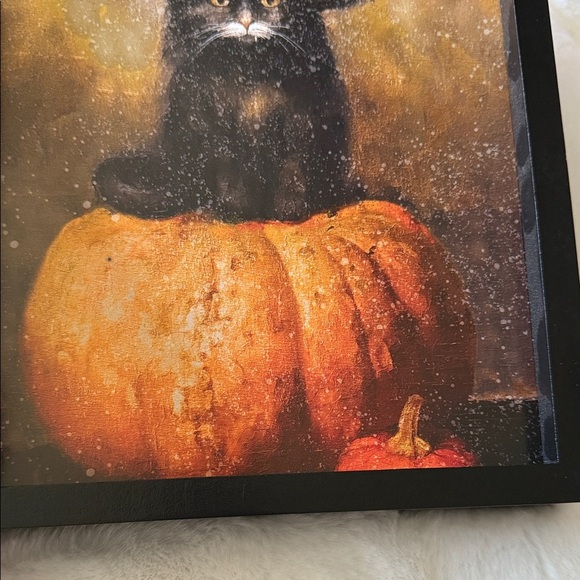 Halloween Cat on Pumpkin Wall Art - Picture 5 of 7